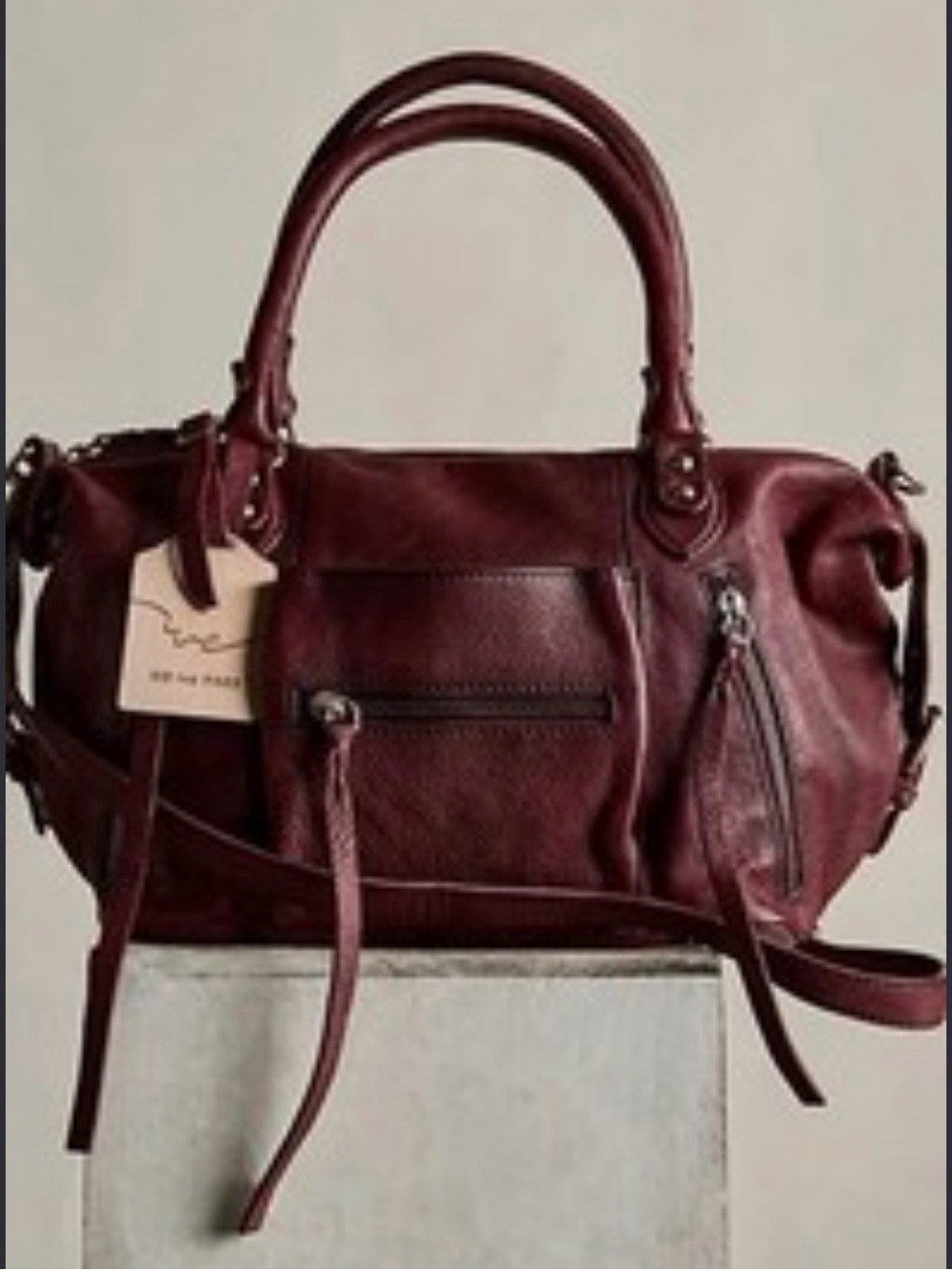 Free People Baby Emerson Red Rock / Burgundy Leather Shoulder Bag - WE THE FREE